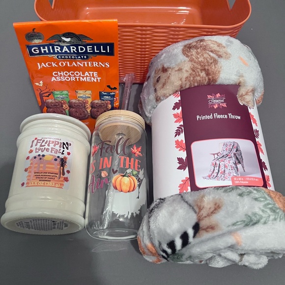 Other - Fall Gift Set with Fleece Throw and Chocolate